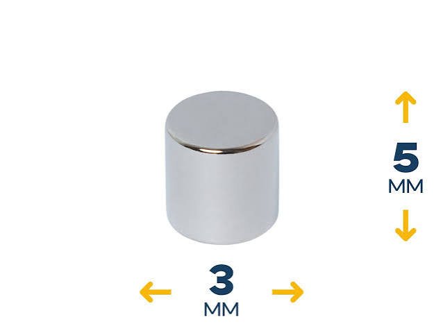 magnet 3x5 mm cylinder - مغناطيس اسطواني صغير 3×5 مم