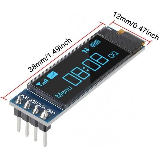 0.91 inch 128x32 I2C IIC Serial OLED LCD Display Module (Blue) - شاشة أوليد OLED زرقاء 0.91 بوصة