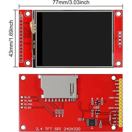 2.4 Inch TFT LCD Shield Touch - شاشة لمس TFT قياس 2.4 بوصة