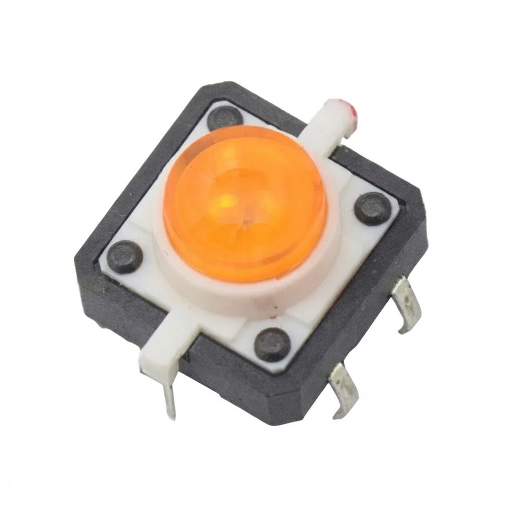Vertical Yellow Tactile Push Button Switch - كبسة ضغط صفراء عمودية