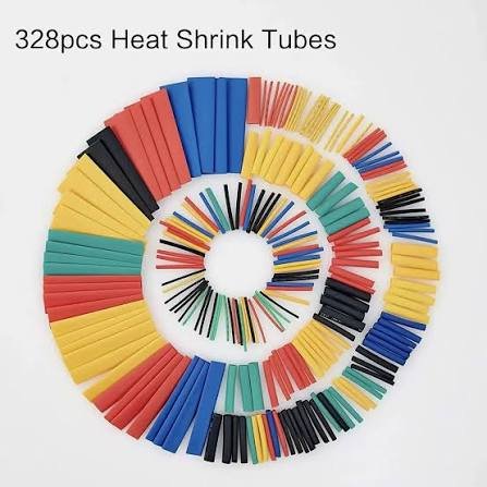328 Pcs Polyolefin 2:1 Heat Shrink Tube Sleeving Wire Cable Wrap Sleeve 8 Sizes - مجموعة أنابيب انكماش حراري Heat Shrink