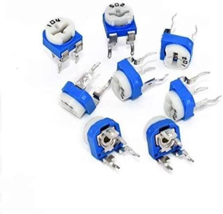 65pcs Trimming Potentiometer top adjustment 100ohm-1Mohm Variable Resistors Assorted Kit 13Type* 5pcs (Plastic Bag) - مجموعة مقاومات متغيرة Potentiometer