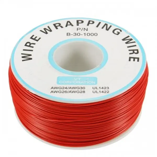 0.5mm Copper Red Wire OK Line 30AWG 230m - سلك نحاسي للتوصيل 30AWG